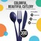 Exquisite Polished Plastic Silverware – 150 Pcs Heavy Duty Cutlery Set – 50 Each of Forks, Knives & Spoons – Disposable Utensil Set for Parties, Events & Catering – Flatware Set by Party Solids